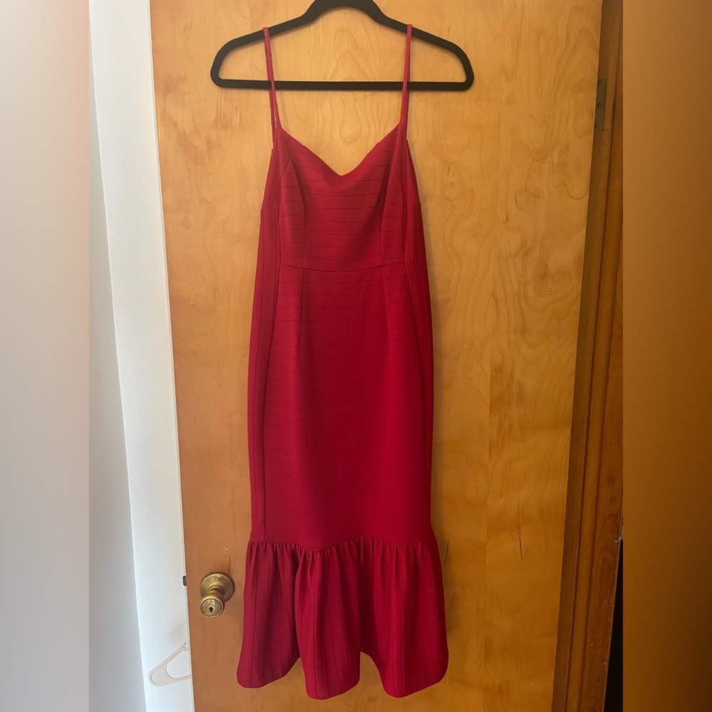 NWT - deep red fit and flare Hutch brand dress from Anthropologie.